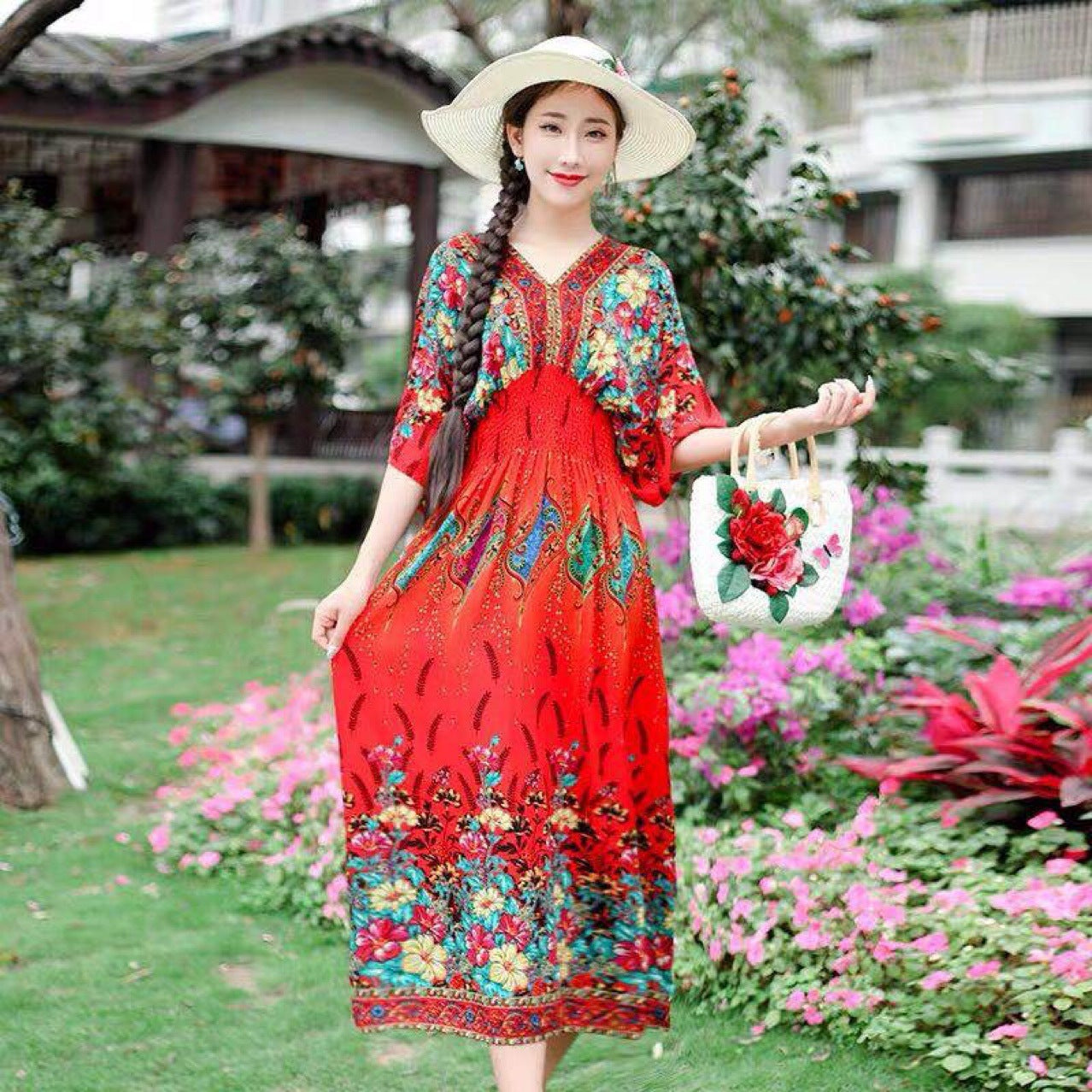 Ethnic Style Cotton Dress