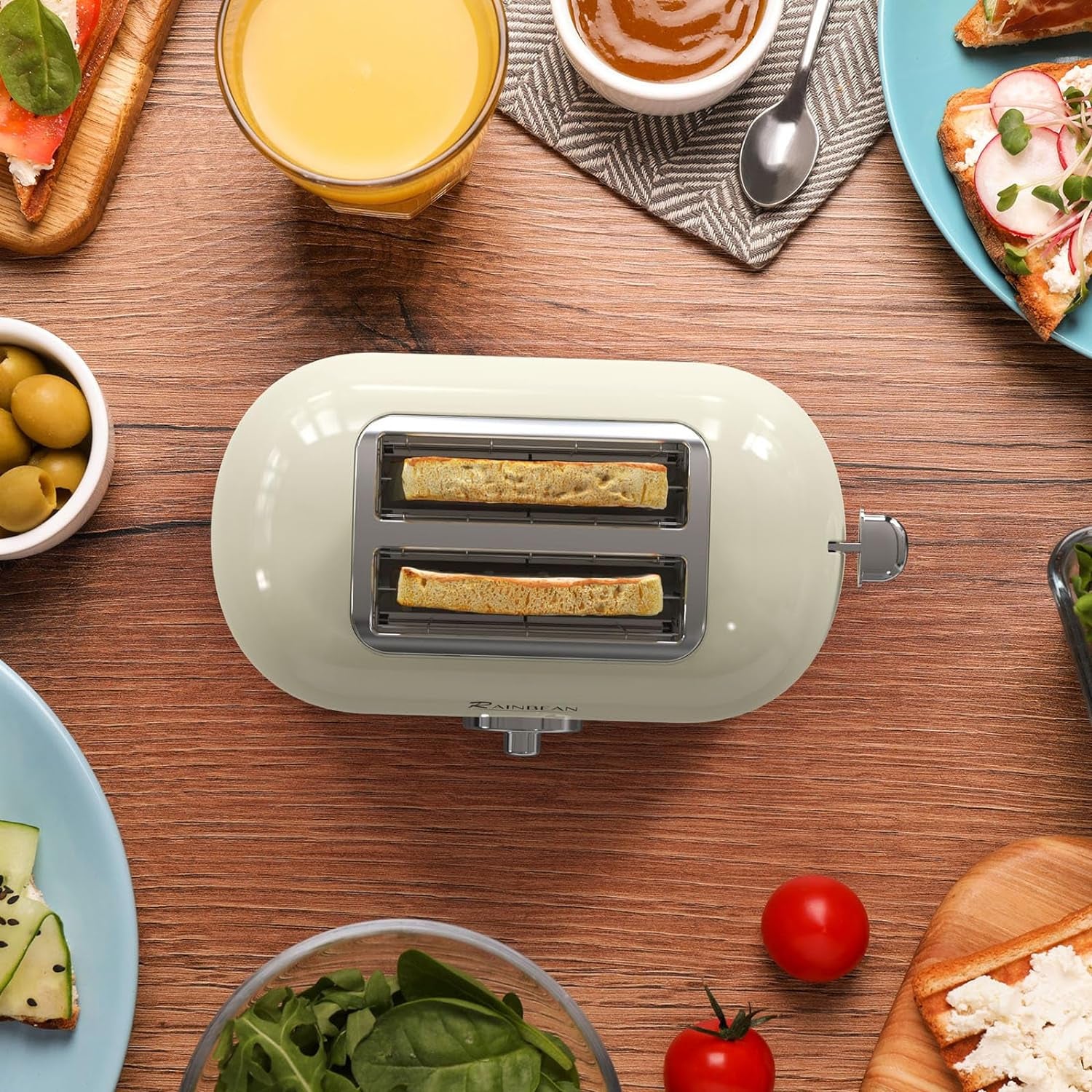 Toaster 2 Slice Retro Toaster Stainless Steel with 6 Bread Shade Settings and Bagel Cancel Defrost Reheat Function, Cute Bread Toaster with Extra Wide Slot and Removable Crumb Tray