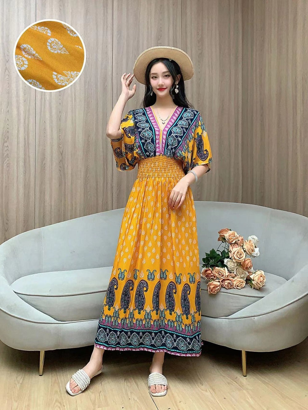 Ethnic Style Cotton Dress