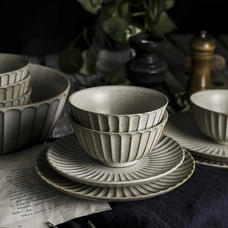 KINGLANG Retro Japanese Ceramic Dinner Set