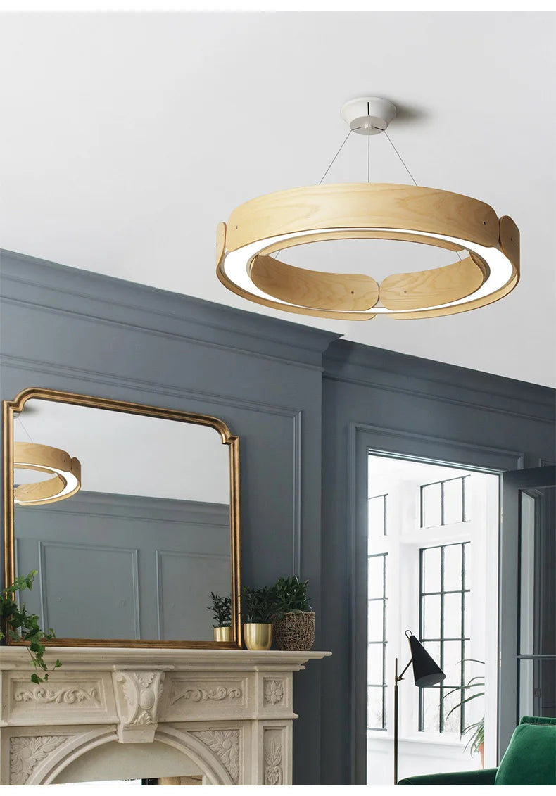 Nordic Loft Solid Wood Chandelier