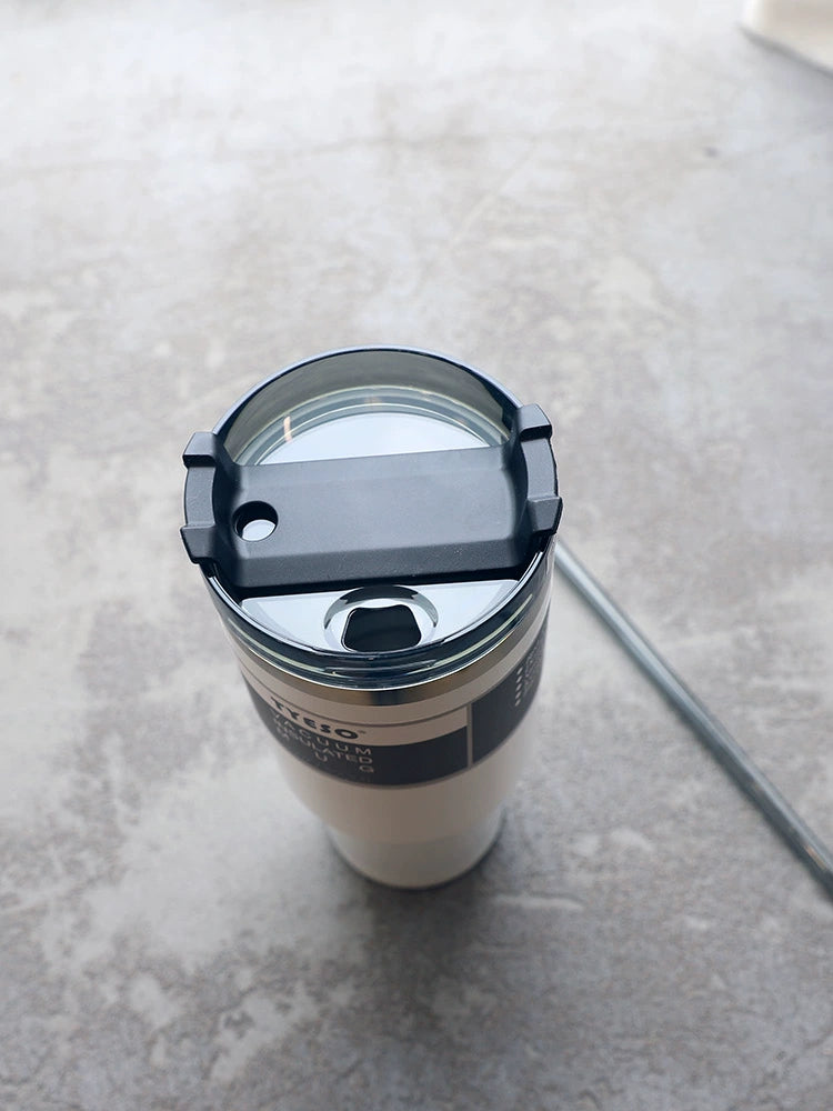 Stainless Steel Thermos Cup with Straw