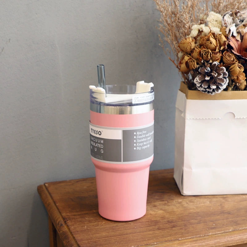 Stainless Steel Thermos Cup with Straw