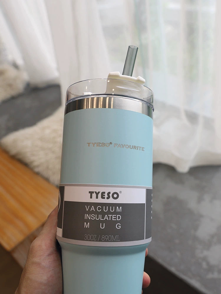 Stainless Steel Thermos Cup with Straw