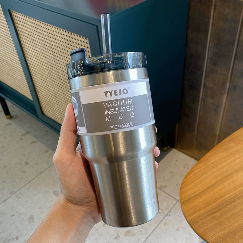 Stainless Steel Thermos Cup with Straw