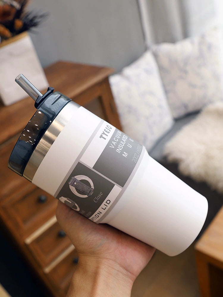 Stainless Steel Thermos Cup with Straw