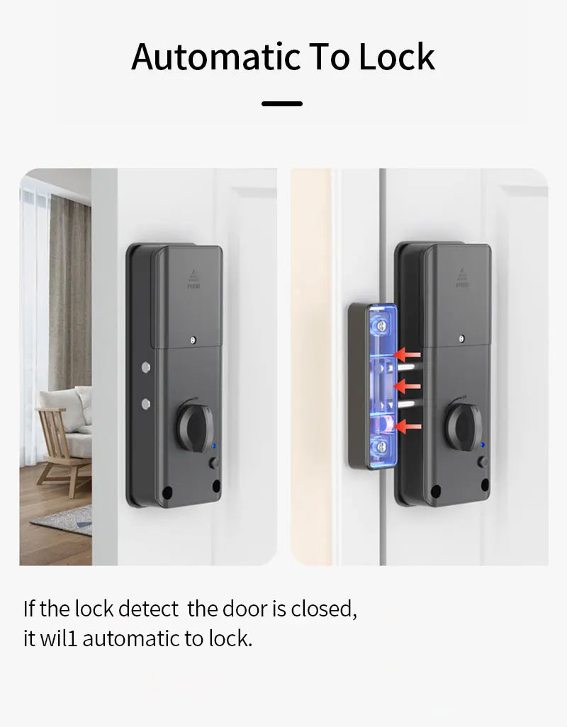 No Drilling Smart Invisible Lock for Wooden Door