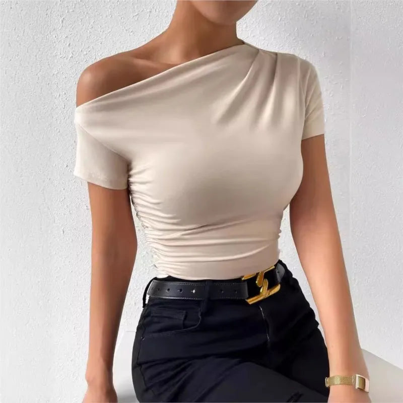 Polyester Slim Fit Pleated Top