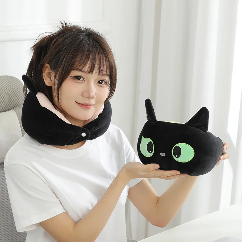 Cartoon Hooded Travel Pillow