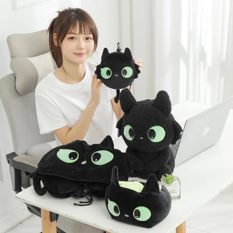 Cartoon Hooded Travel Pillow