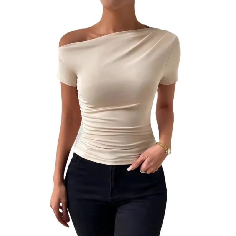 Polyester Slim Fit Pleated Top