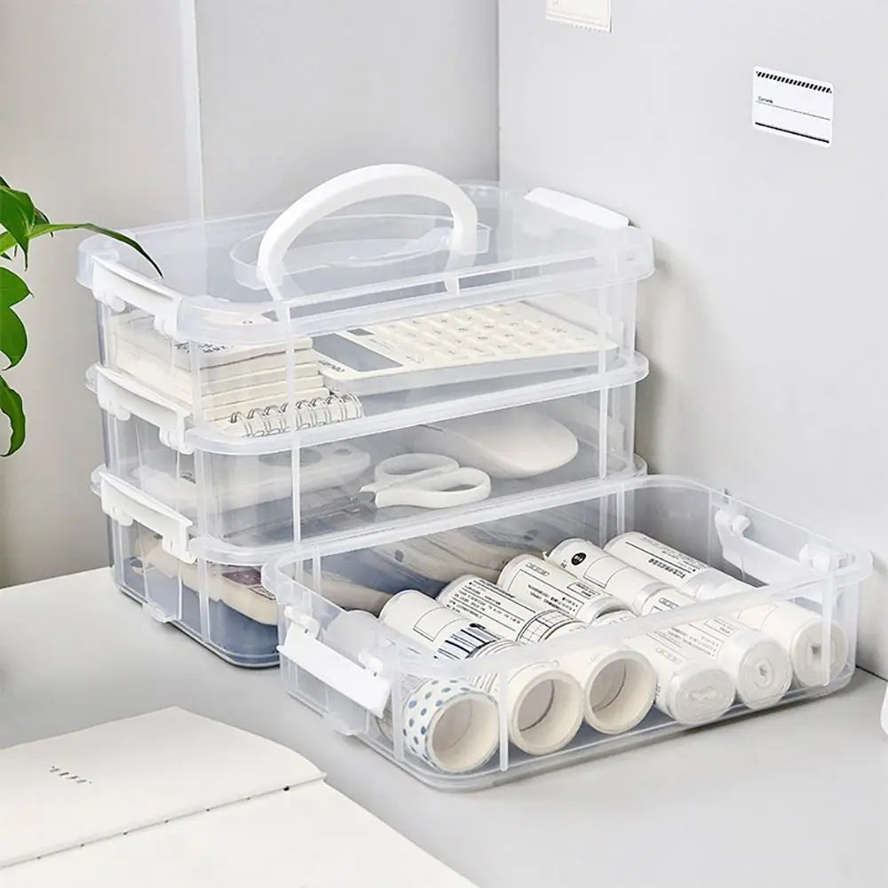 Transparent Box 4-tiers Plastic Storage Box