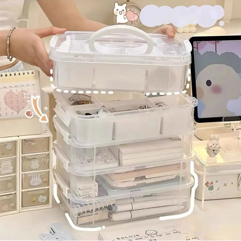 Transparent Box 4-tiers Plastic Storage Box