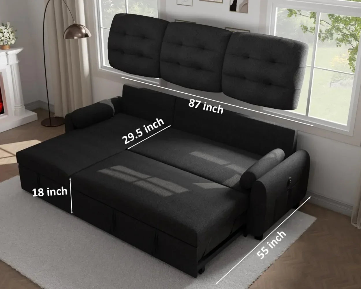 Pull-Out Couch With Charging Station