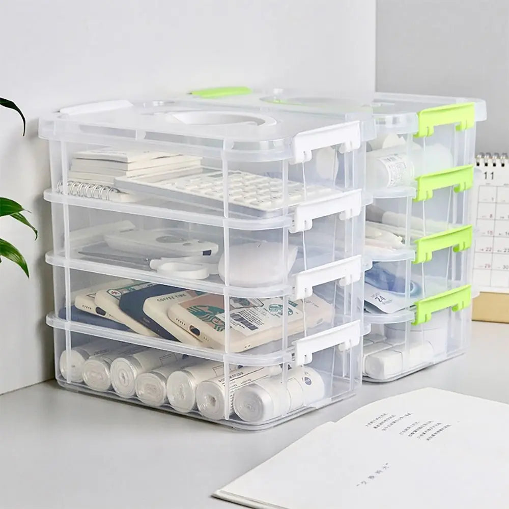 Transparent Box 4-tiers Plastic Storage Box