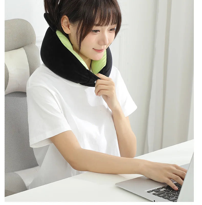 Cartoon Hooded Travel Pillow