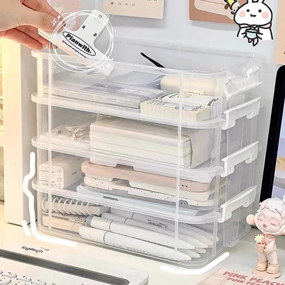 Transparent Box 4-tiers Plastic Storage Box