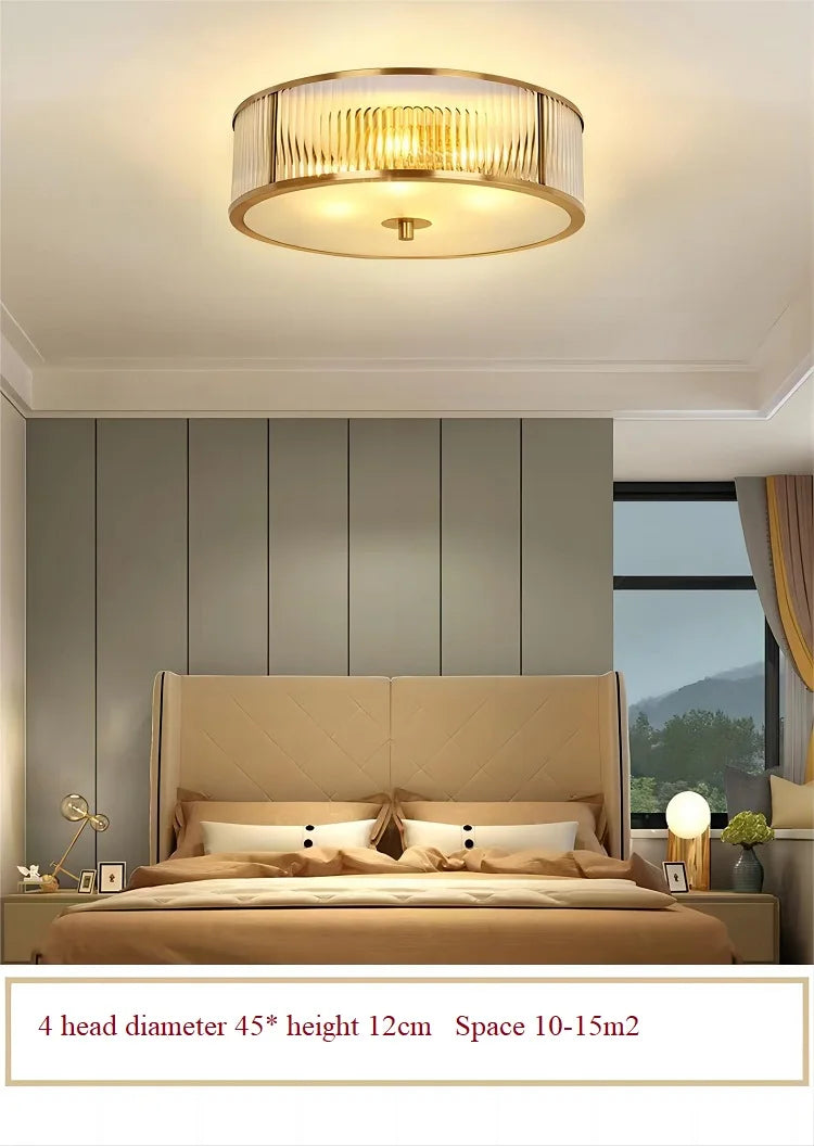 Copper Crystal LED Ceiling Light