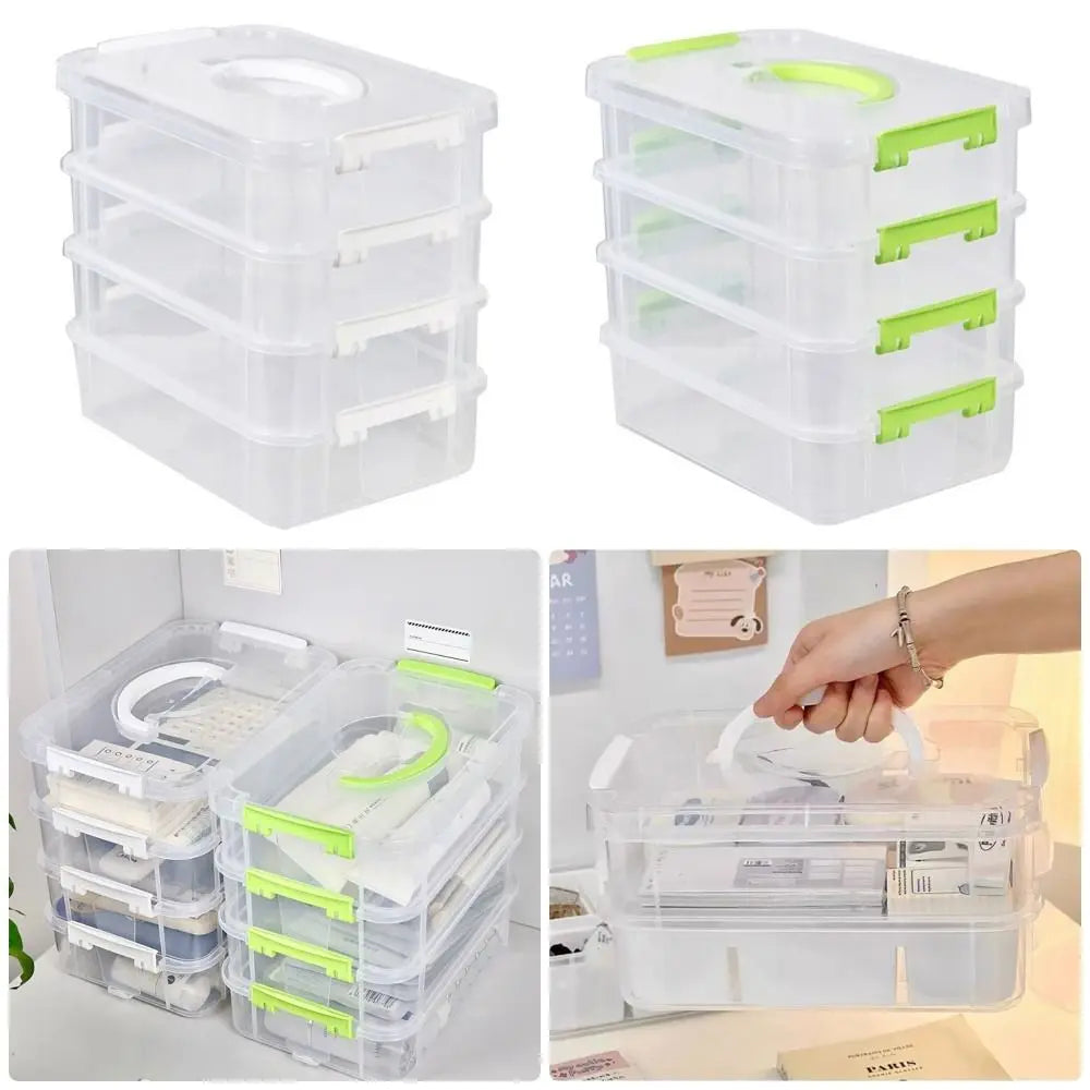 Transparent Box 4-tiers Plastic Storage Box