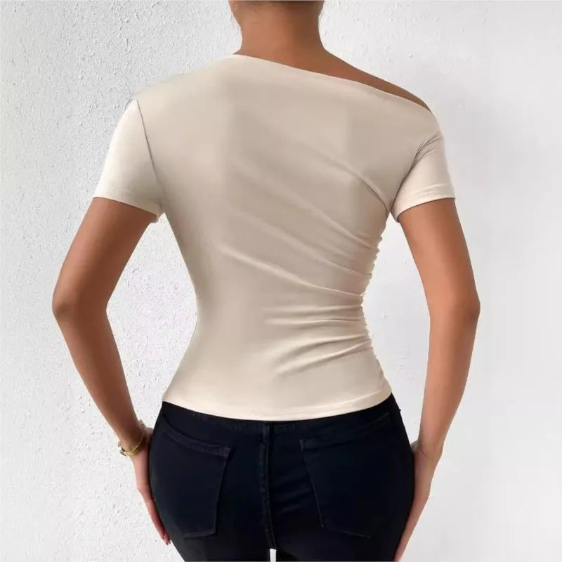 Polyester Slim Fit Pleated Top