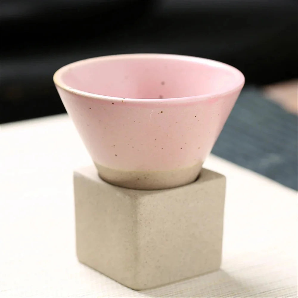 Triangular Cone Shape Pottery Coffee Cup