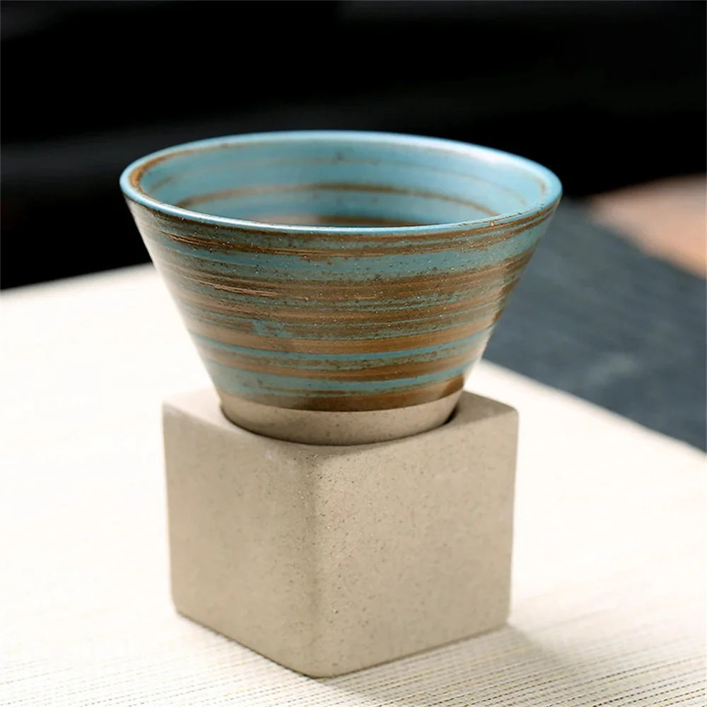 Triangular Cone Shape Pottery Coffee Cup