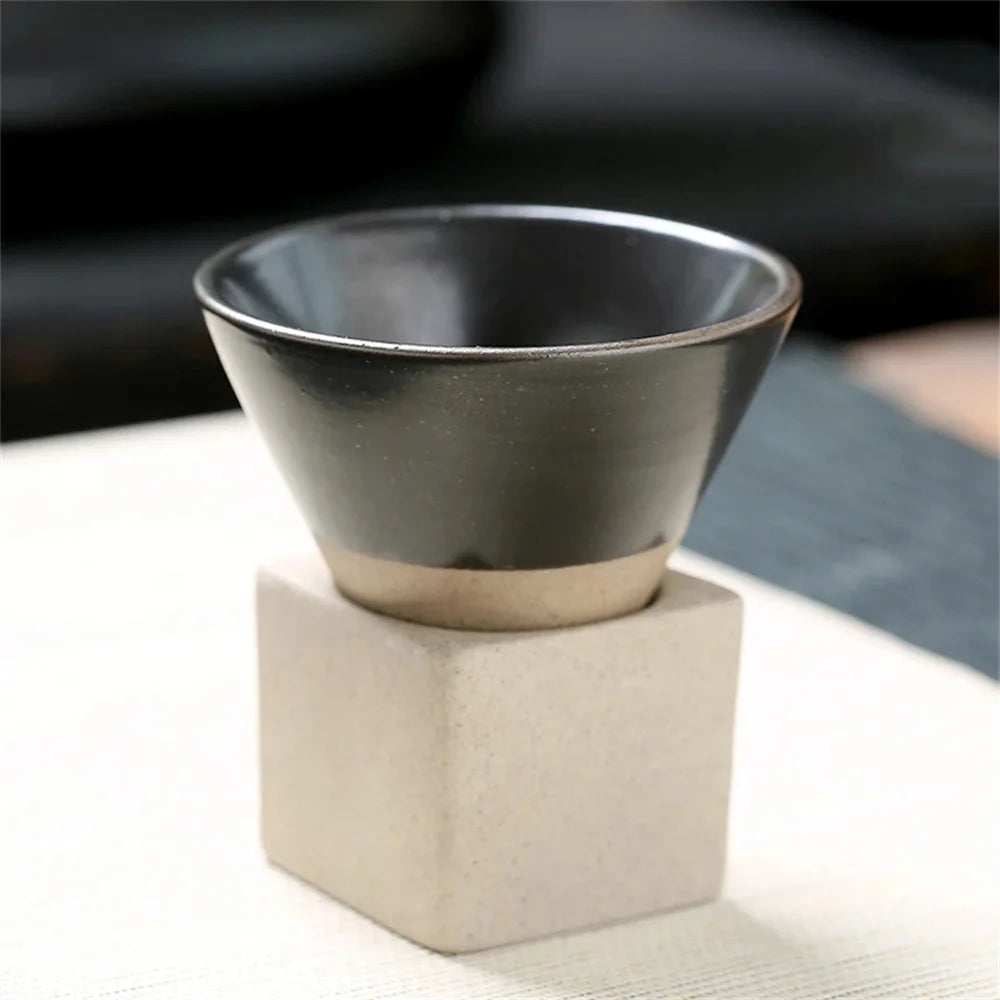 Triangular Cone Shape Pottery Coffee Cup